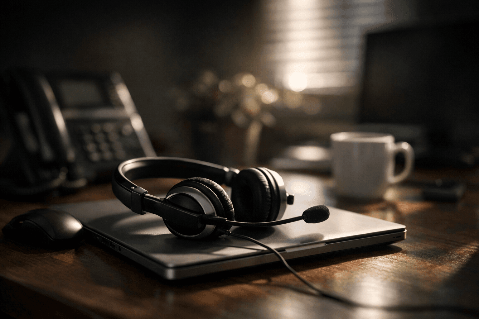Um escritório com a inscrição BPO white-label no ambiente de trabalho